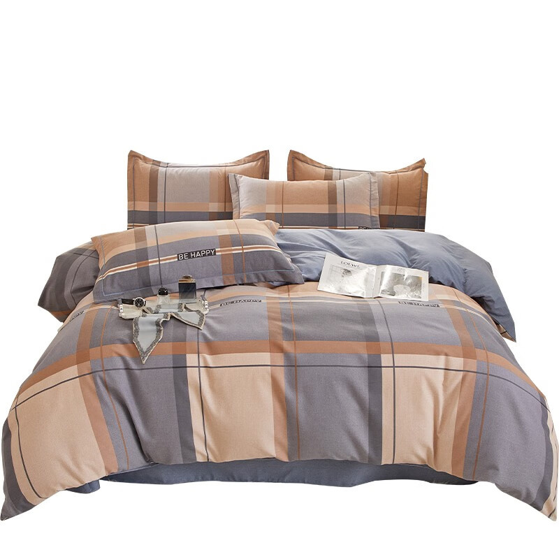 伊伊爱 TJ0HJC2302013 臻棉磨毛简约四件套 200*230cm （单位：套） 极简咖