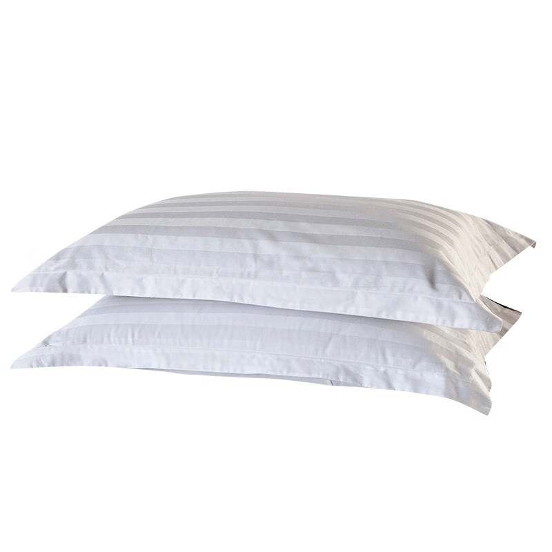 伊伊爱 TJ0JD02101184 酒店公寓值班室40S贡缎枕套 48*74cm （单位：个） 白色缎条