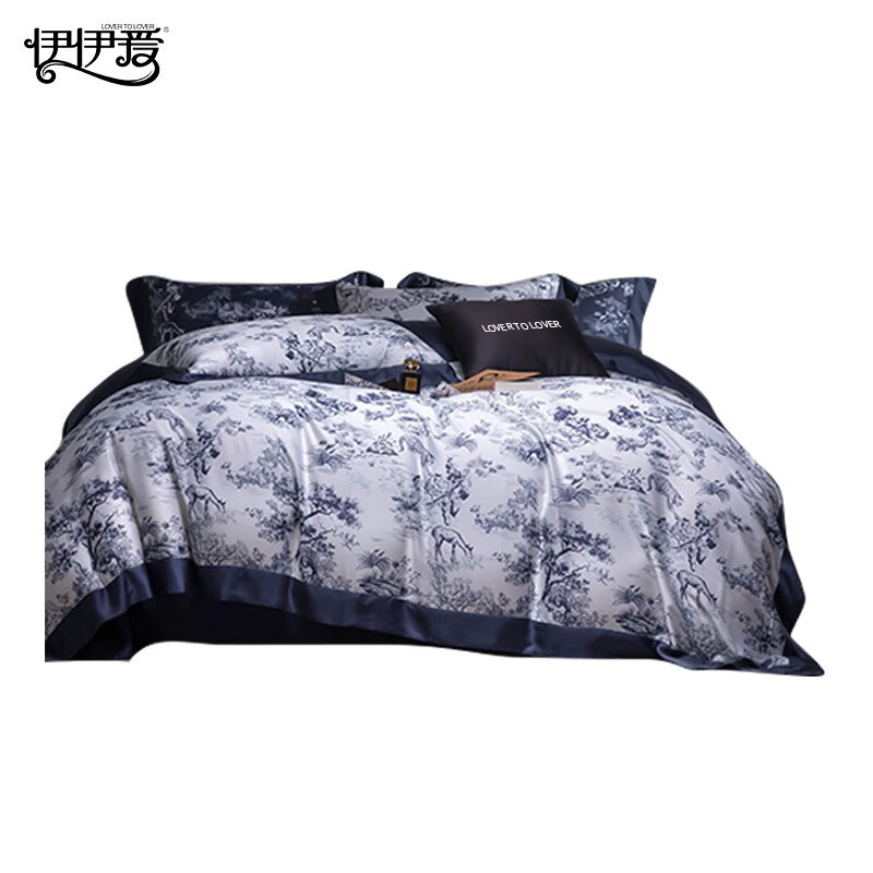 伊伊爱 TJ0KSL2301987 艺术60S数码莱赛尔印花四件套 200*230cm （单位：套） 茹伊-蓝