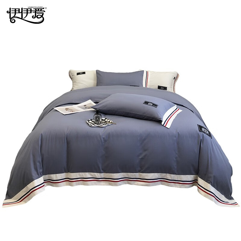 伊伊爱 TJ0KZ02301904 全棉宽边TB时尚生活布鲁兰四件套 200*230cm （单位：套）