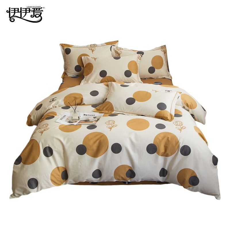 伊伊爱 TJ0MB02301915 全棉斜纹加密印花四件套 圈圈圆圆 200*230cm （单位：套）
