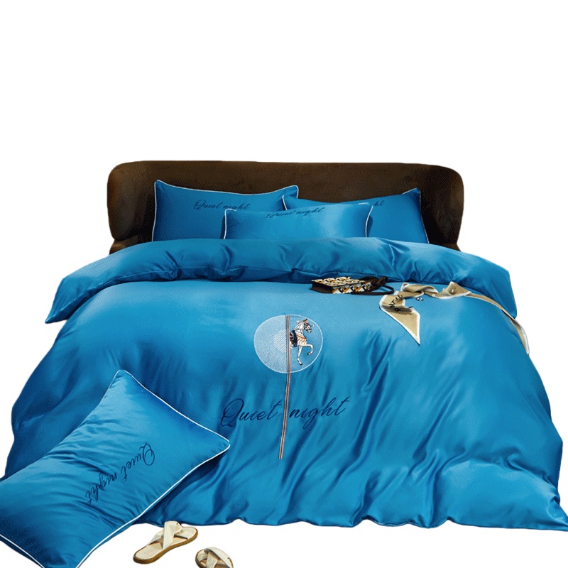 伊伊爱 TJ0QM02201533 简约水洗斯卡蒂系列四件套 200*230cm （单位：件） 宾利蓝