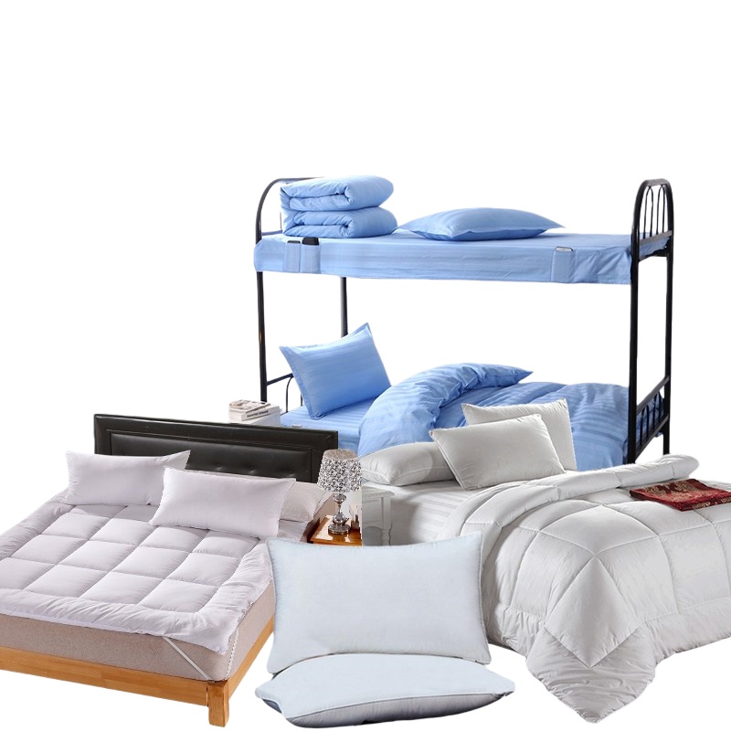 伊伊爱 TJ0TC02201631 酒店公寓值班室缎条六件套 150*200cm （单位：套） 蓝色+纯白