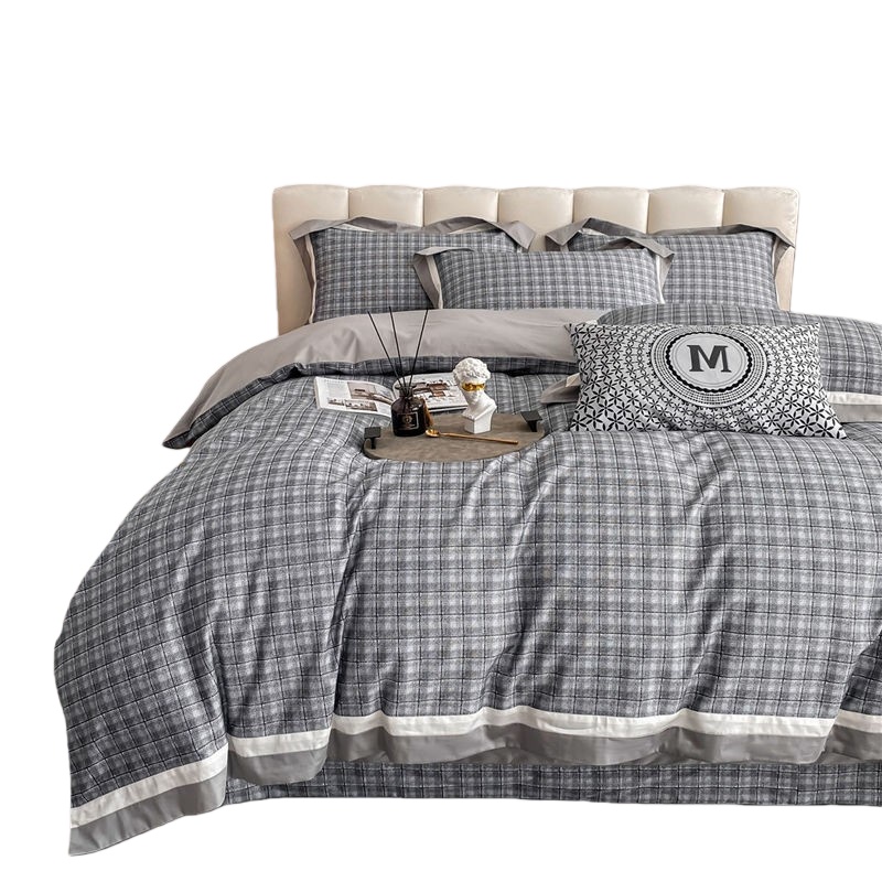 伊伊爱 TJ0WL02201536 100支数码印花纯棉四件套 伯尼 200*230cm （单位：套） 灰色