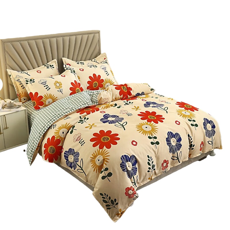 伊伊爱 TJ0ZF02100947 亲肤柔软舒适植物羊绒四件套 被套220*240cm/床单230*250cm/枕套48*74cm*2 （单位：套） 夕颜