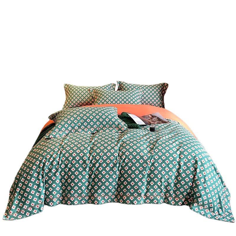 伊伊爱 TJBKY02000419 纯棉磨毛60S印花床上四件套 200*230cm （单位：套） 瑞斯绿