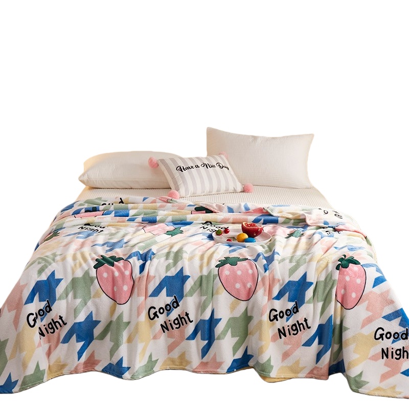 伊伊爱 Y0TK02100087 法来绒珊瑚绒毛毯 草莓 120*200cm （单位：条） 草莓