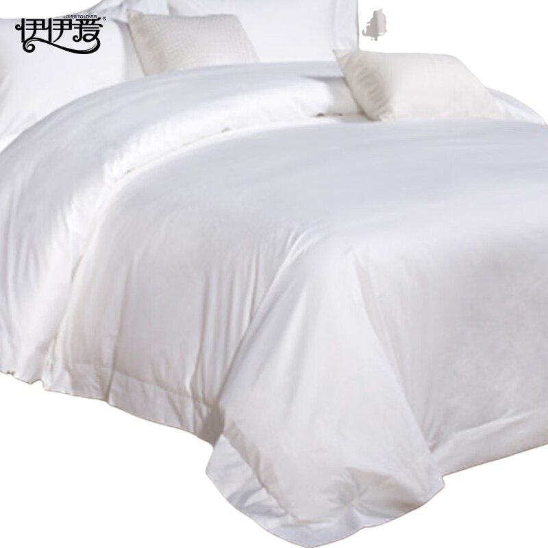 伊伊爱 YDJD0230610 60*80S喷气全棉贡缎纯白被套 180*220cm （单位：床） 白色
