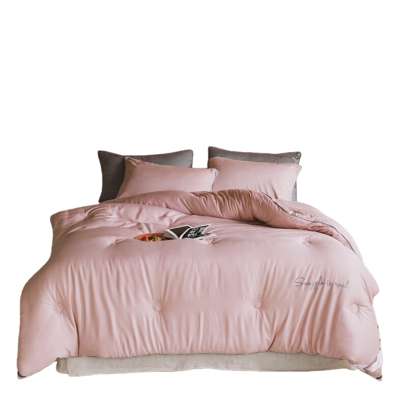 伊伊爱 Z019000040 莱赛尔 绣花保暖冬被 150*200cm （单位：条） 浅豆沙