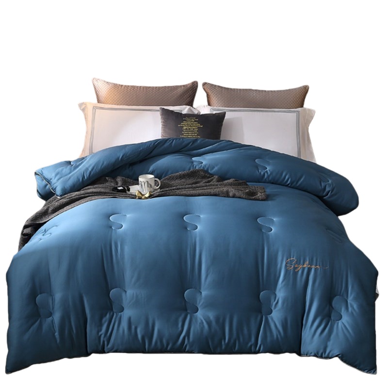 伊伊爱 Z01900012 60S长绒棉纯色大豆秋冬被 220*240cm （单位：条） 深蓝