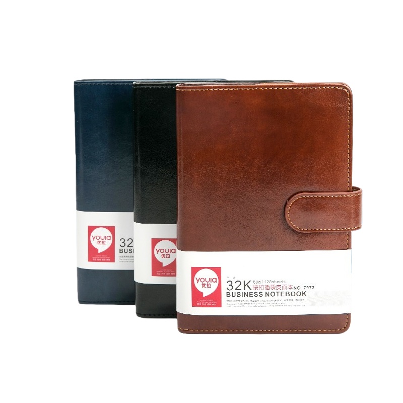 优拉（YOULA） 7972 皮面本 32k 按扣插袋 （单位：本） 棕色