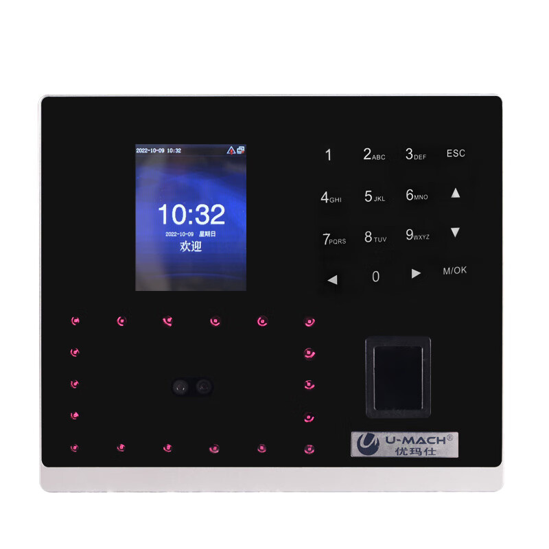 优玛仕(U-MACH) U-RZ802-BS 人脸识别考勤机 180*154*34.2mm （单位：台） 黑色