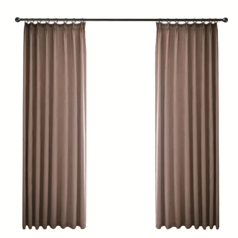 愉悦之家 打孔款 G-悦绒电雕竖条竖条功能帘 1m*2.7m 打孔款 （单位：米） 咖色