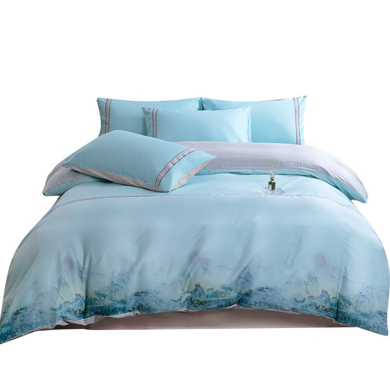 元达福 YDF-0633 汉唐风韵钟灵毓秀四件套 200*230cm （单位：套） 兰色