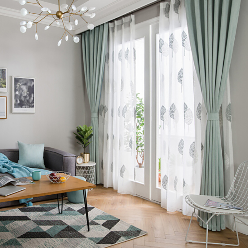 臻远 ZY-YD-123 加厚棉麻窗帘 100*100cm （单位：米） 绿蓝粉黄