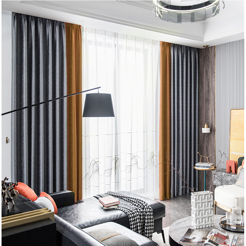 臻远 ZY-YD-127 加厚涤纶窗帘 100*100cm （单位：米） 灰绿灰粽灰黄绿金