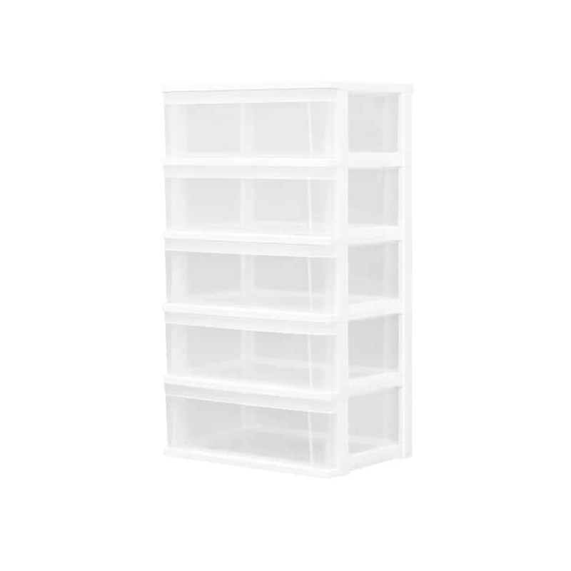 爱丽思（IRIS） NSW-545 38CM面宽透明五层收纳柜 53*38*96.9CM （单位：组）