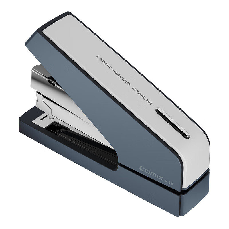 齐心（Comix） V03 按键式省力订书机 12# （单位：个） 深蓝色