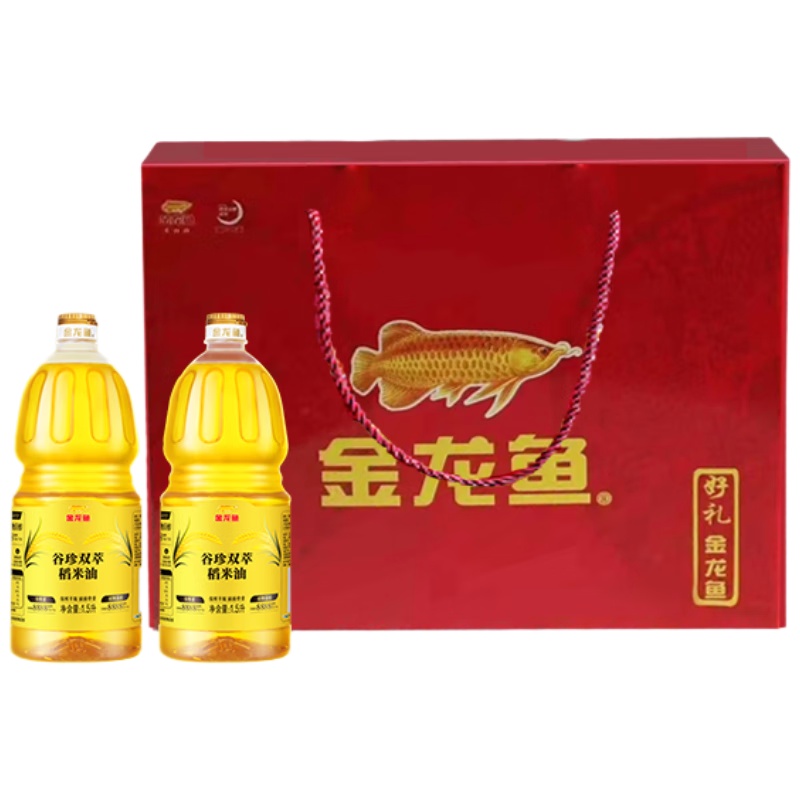 金龙鱼 谷珍双萃 稻米油礼盒 1.5L/瓶 2瓶/盒 （单位：盒）