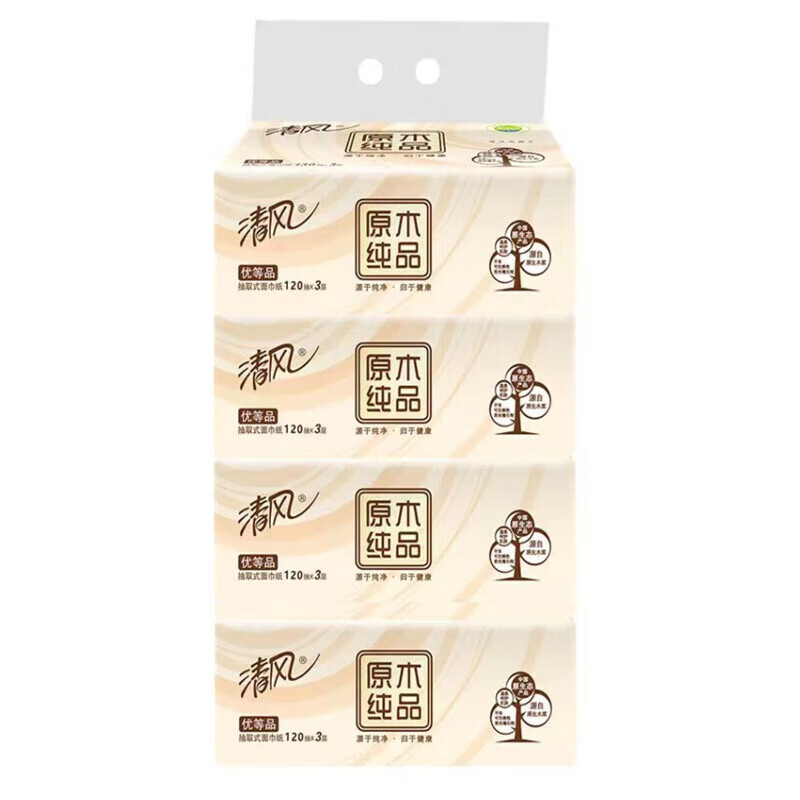 清风 AR42SYZ 抽取式面巾纸 4包/提 （单位：提）