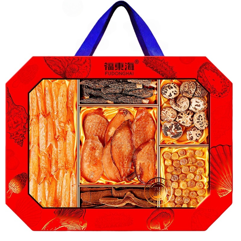 福东海 海味山珍-B 六拼山珍礼盒 505g （单位：盒） 螺片230g+黄花胶60g+羊肚菌25g+灵芝片30g+花菇70g+元贝90g