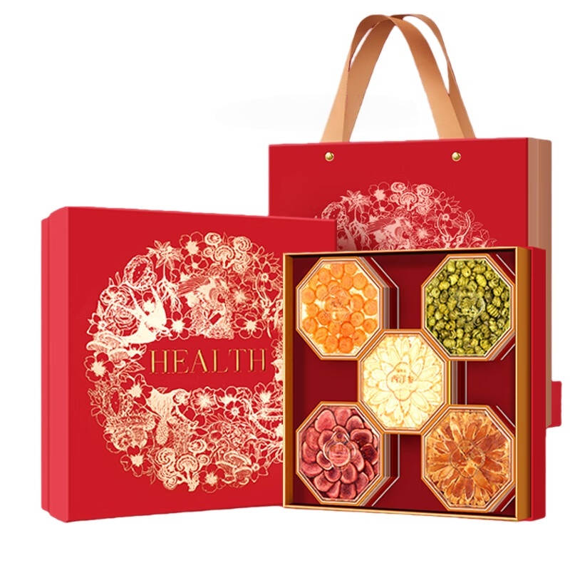 福东海 西洋参鹿茸片石斛
元贝人参 五拼礼盒 215g （单位：盒） 西洋参斜片40g+鹿茸15g+石斛60g+元贝60g+人参40g