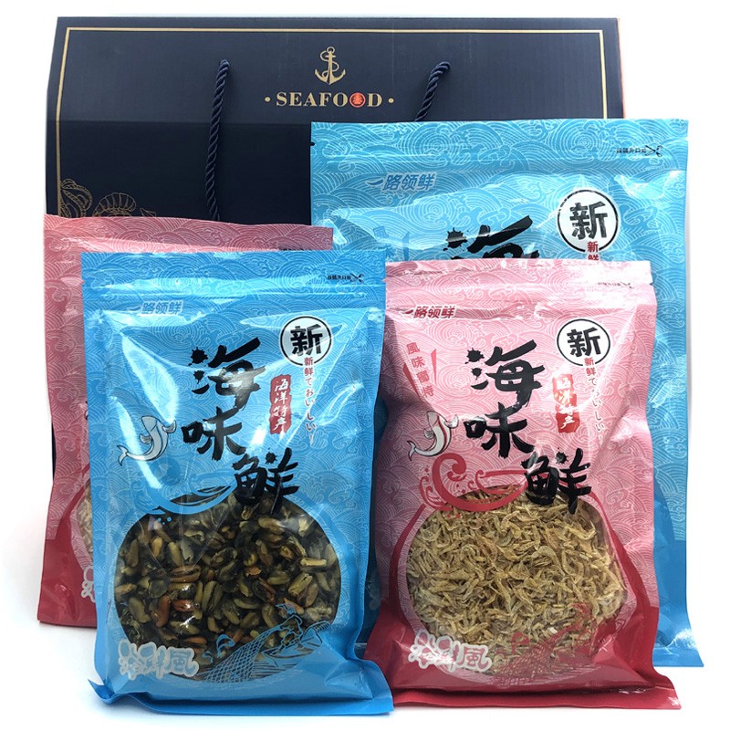 阿比该（Abigall） 850款 海之礼海干货礼盒 鱿鱼干250g*1/淡菜300g*1/虾皮150g*2 （单位：盒）