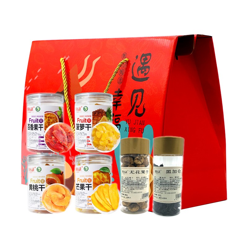 阿比该（Abigall） 1480款 缤纷果干礼盒 （单位：盒） 黄桃干250g/芒果干250g/百香果干250g/菠萝干250g/黑加仑葡萄干200g/无花果干280g