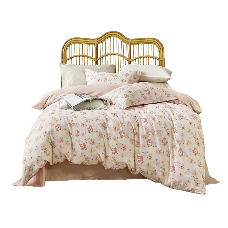 怡莲（yealotus） YL-JT311 纯棉印花四件套 被套200*230CM/床单230*250CM/枕套48*74CM*2 （单位：套） 芬芳-粉