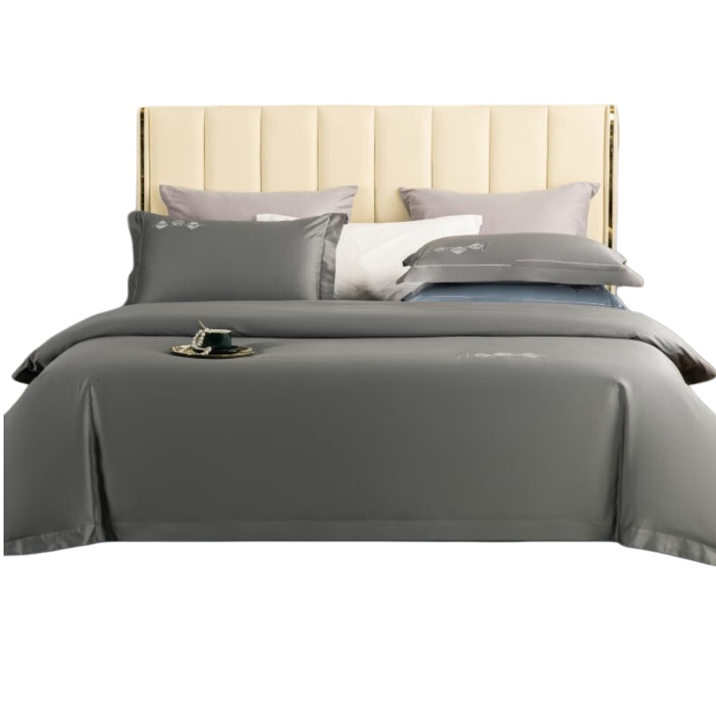 怡莲（yealotus） YL-JT1001 60支长绒棉四件套 刺绣款 被套200*230CM/床单230*250CM/枕套48*74CM*2 （单位：套） 灰色