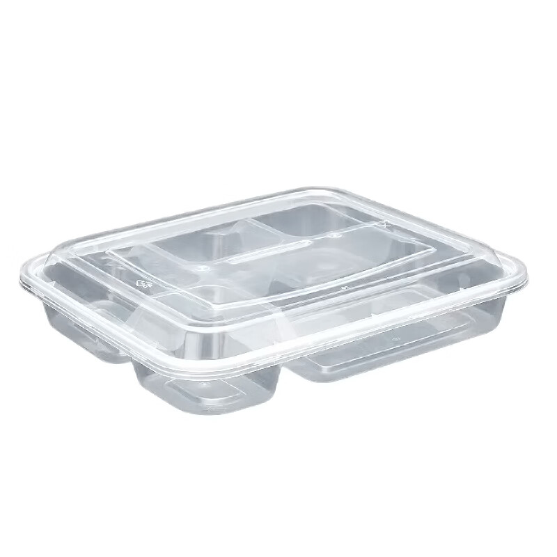 百晟长恒 BSCH-BXH02 一次性带盖五格透明保鲜盒 1L 150个/箱 （单位：箱） 透明色