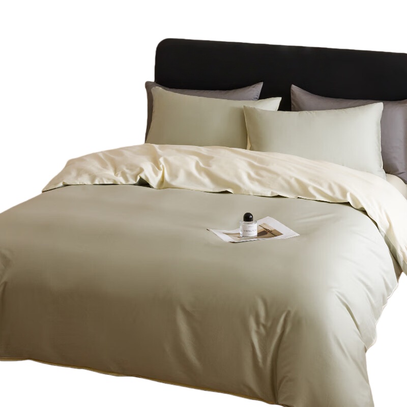 艾美家 轻奢长绒棉系列 全棉四件套 200*230cm （单位：套） 青梅绿