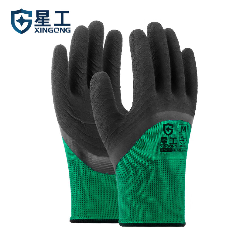 星工（XINGGONG） XGS-J10 劳保手套 12付/包 （单位：包） 4包起订 绿黑