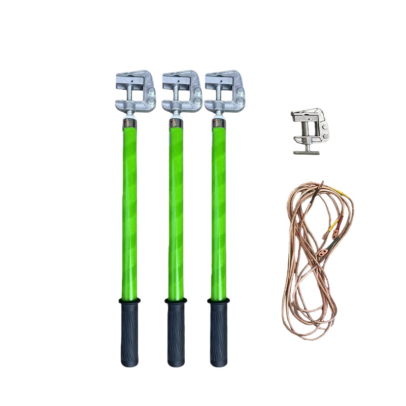 冀科 JK-P10J004 平口接地棒套组 10KV 25方接地线  3*1米+10米线 0.5米棒*3根+接地夹 （单位：套）