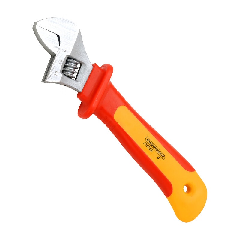 艾威博尔（EVER POWER） 350608 双色柄绝缘活动扳手 耐压1000V 8英寸 （单位：把）  