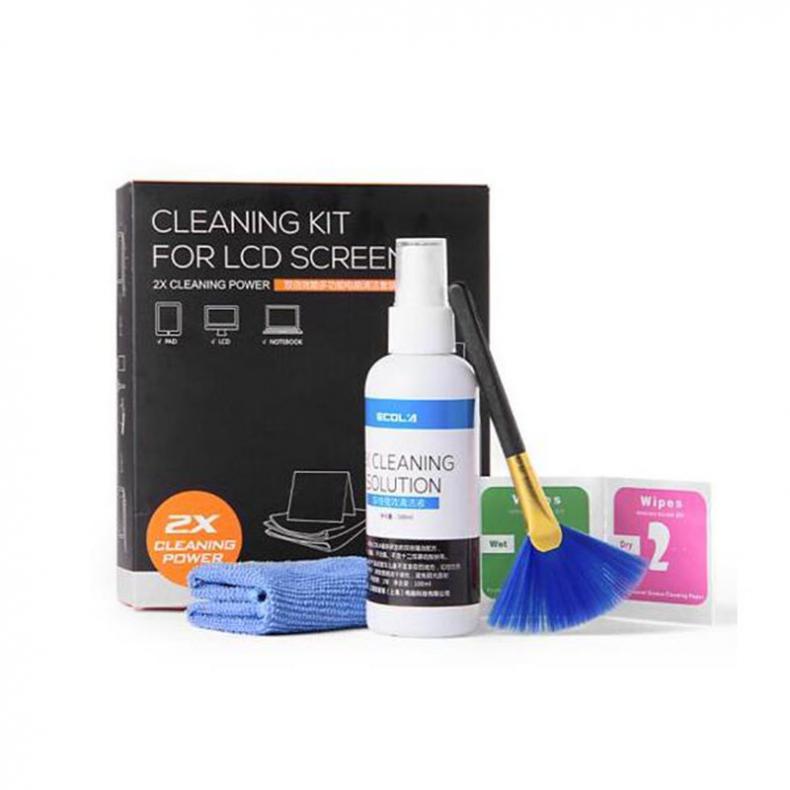 宜客莱（ECOLA） CD-EL135 电脑清洁套装 四件套（清洁液100ML+清洁布+清洁刷+镜头湿巾）（单位：套）