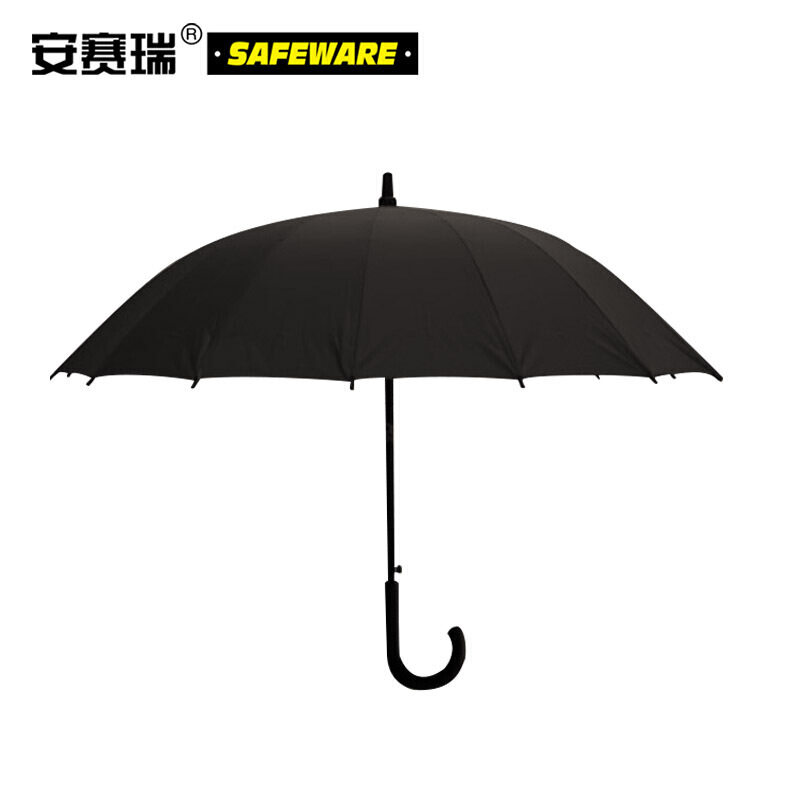 安赛瑞 39819 小号商务长柄手动雨伞（单位：把） 黑色
