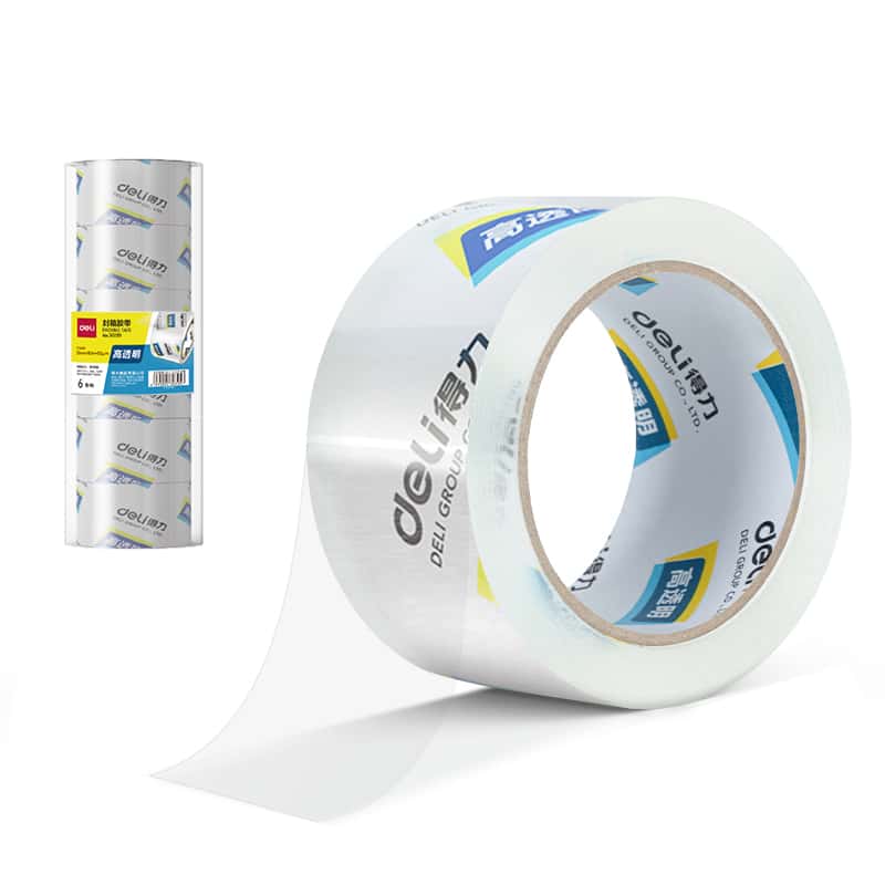 得力（deli） 30289 高透封箱胶带 55mm*80m*50um 6卷/筒 （单位：筒） 6卷/筒 透明色
