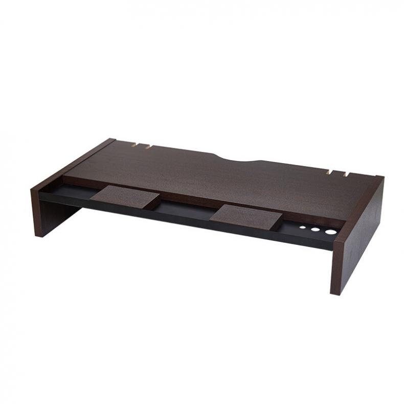 宜客莱（ECOLA） V01WL 电脑增高架收纳台 长550mm*宽280mm*90mm（单位：个） 黑胡桃木色