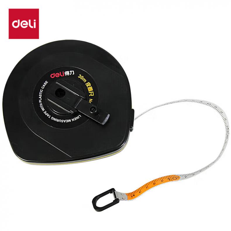 得力（deli） 8218 皮卷尺 30m （单位：把）  黑色