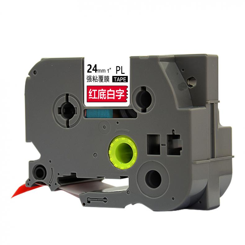 艾洁（AJ） AJ-PL-455 标签机色带 宽24mm*长8m（单位：个） 适用兄弟PT-1010/1100CH/1280/1400/18R TZe-455标签机色带 红底白字