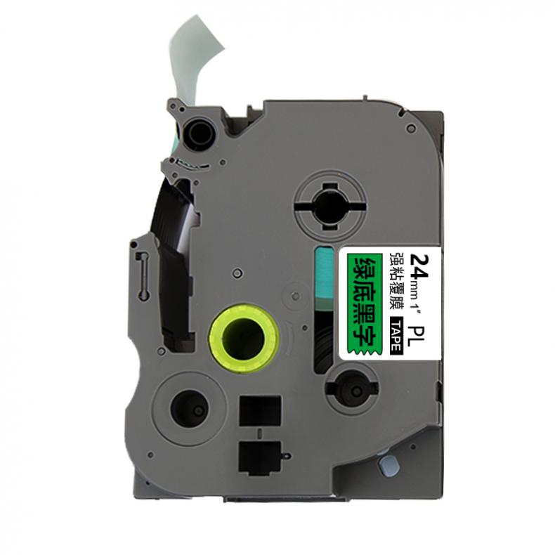 艾洁（AJ） AJ-PL-751 标签机色带 宽24mm*长8m（单位：个） 适用兄弟PT-1010/1100CH/1280/1400/18R TZe-751标签机色带 绿底黑字