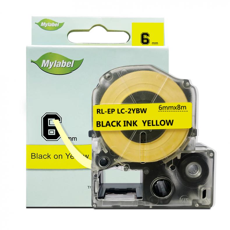 艾洁（AJ） AJ-6mm 标签色带 宽6mm*长8m （单位：个） 适用EPSON LW400/LW700/LW600P/LW1000P/LWZ900 LK-2YBP 黄底黑字