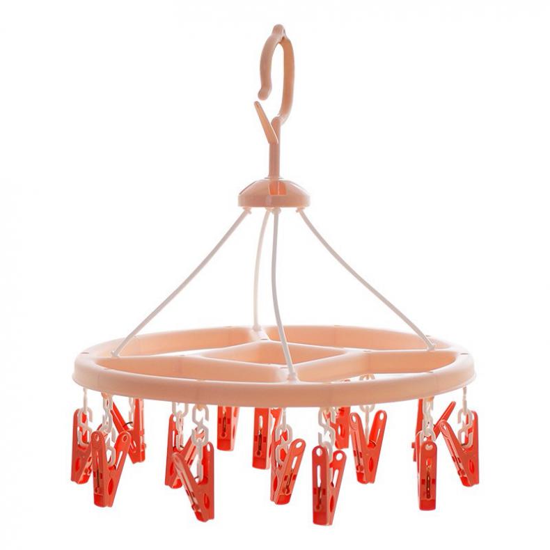 茶花（CHAHUA） 07011T 圆形晾衣架14夹 高35cm*直径30.5cm*内径3.7cm（单位：个） 粉色