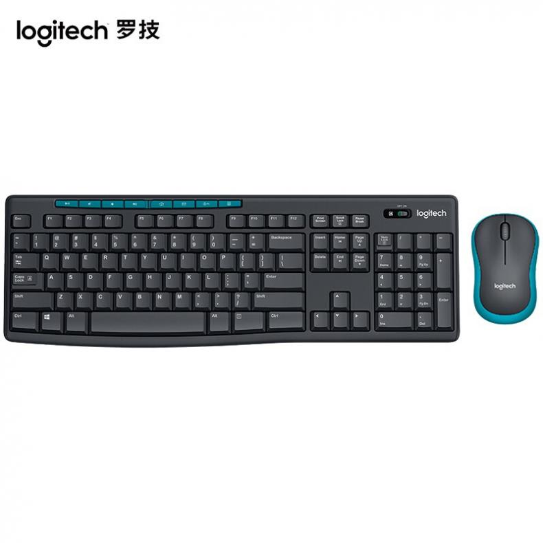 罗技（Logitech） MK275 无线鼠标无线键盘套装 全尺寸带无线2.4G接收器（单位：套） 蓝黑色
