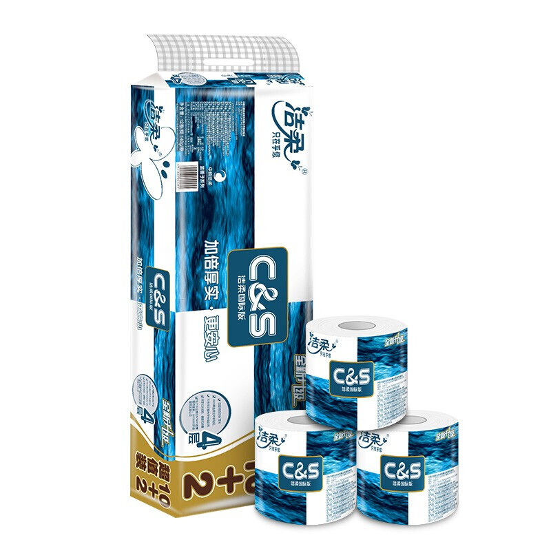 洁柔（C&S） 蓝面子 有芯卷纸 140g/卷 12卷/提 （单位：提） 新老包装随机发货