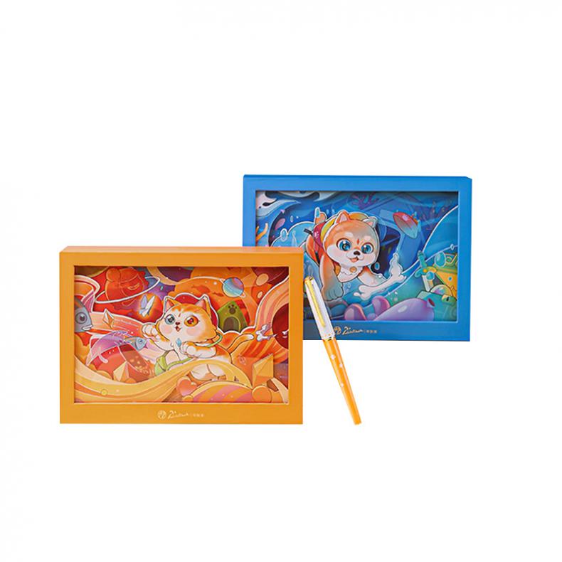 毕加索（pimio） PS-5525 萌宠系列EF尖钢笔礼盒 136mm （单位：套）  颜色随机