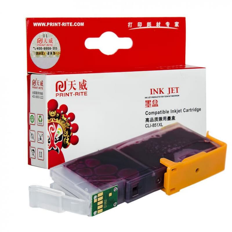 天威（PrintRite） CLI-851 专业装墨盒 700页 （单位：个） 适用MX928 MX728 MG5480 MG5580 红色