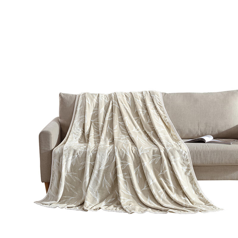 博洋宝贝 BYTZ314-150 素雅简映竹叶印花盖毯 150*200cm （单位：床）  