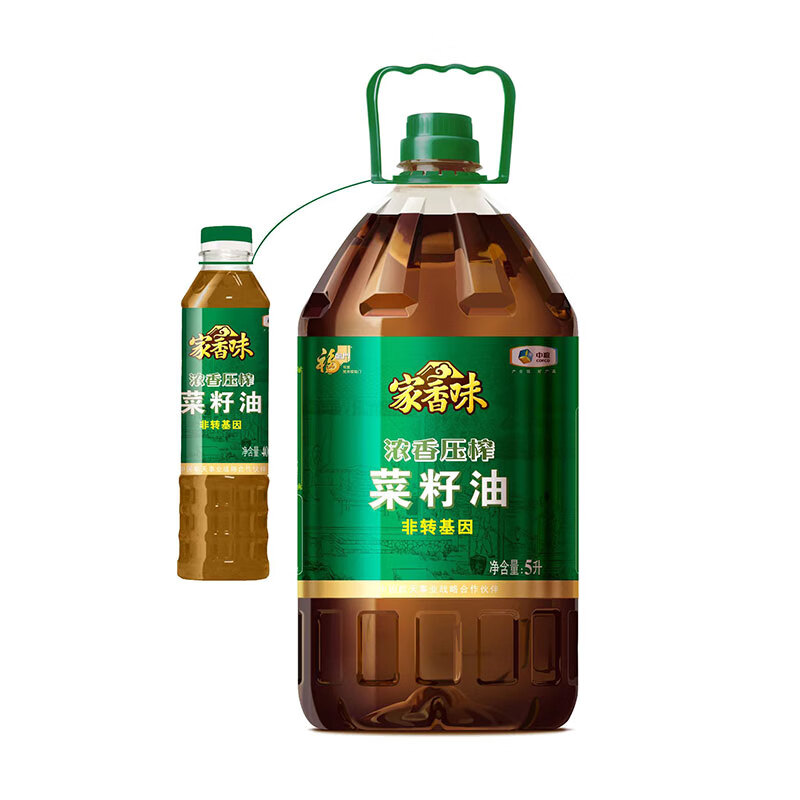 福临门 家乡味 低芥酸压榨浓香菜籽油 5L+400ml （单位：桶）  